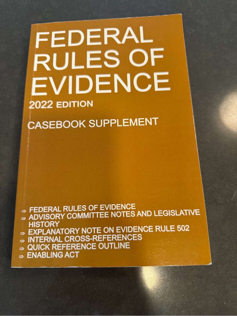 Federal Rules of Evidence 2022 Edition Casebook Supplement - Mustard Cover